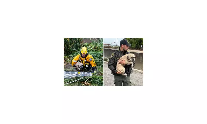 Heroic Pup's Miraculous Survival: Dramatic California River Rescue After Being Swept Away in Violent Storm