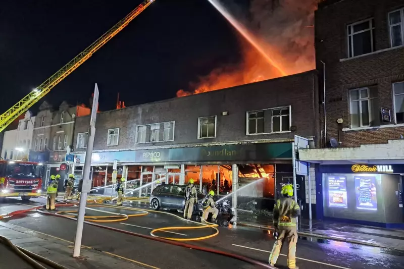 Major Fire Erupts at Poundland Store in South London - Emergency Services Battle Blaze
