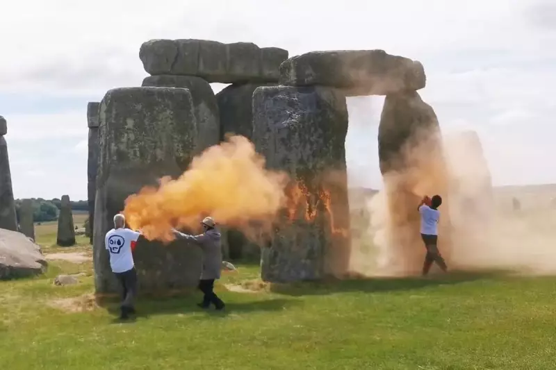Stonehenge Under Attack: Just Stop Oil Protestors Deface Ancient Monument in Orange Powder Protest
