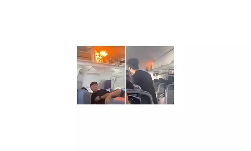 Terrifying Mid-Air Blaze: Overhead Locker Erupts in Flames on Airbus Flight, Forcing Emergency Landing