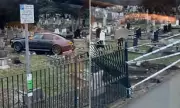 Cemetery Chaos: Shocking Moment Car Ploughs Through London Graveyard, Smashing Historic Headstones