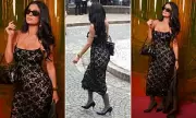 Kylie Jenner Stuns in Daring Black Lace at Paris Fashion Week's Miu Miu Show