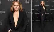 Miley Cyrus Stuns in Daring Topless Blazer Look at Maybelline Event