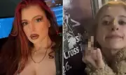 Pole Dancer's Vile Act: Woman Spits on Israeli Hostage Poster in Shocking London Confrontation