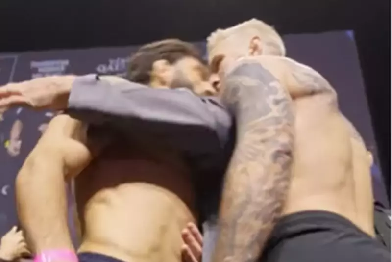 Arman Tsarukyan Headbutts Dan Hooker at UFC Qatar Weigh-In