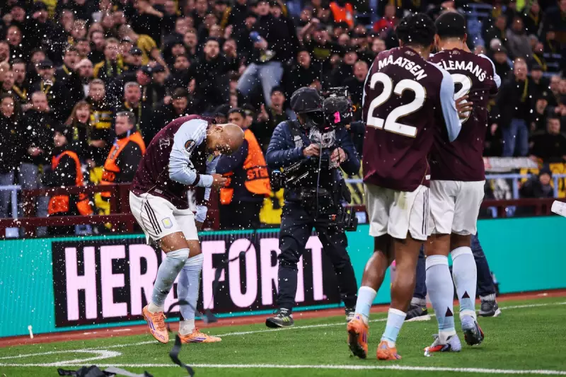 Aston Villa's Malen Bleeds After Plastic Cup Strike in Europa League