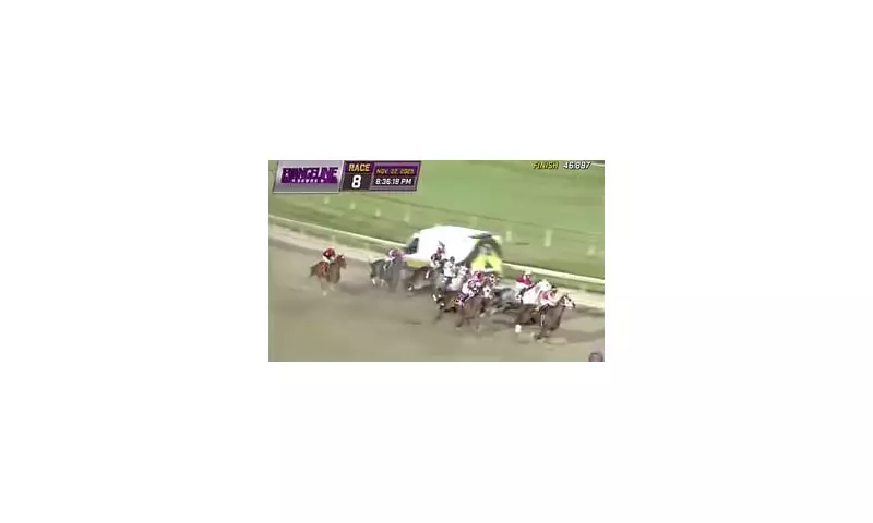 Eight Jockeys in Heart-Stopping Near Miss with Ambulance at US Racetrack