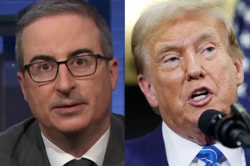 John Oliver's Hilarious Birthday Party for Trump Features Uninvited Guest and Bizarre Cake