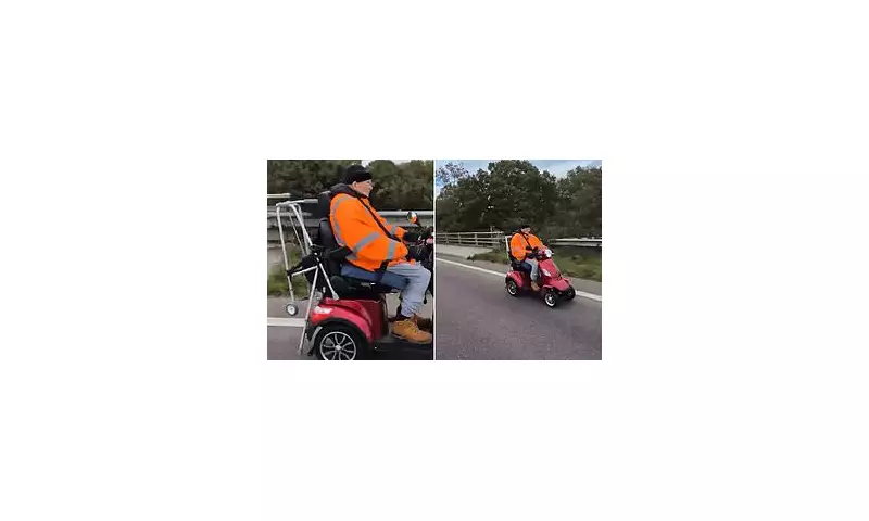 Mobility Scooter Chaos: Shocking Moment Rider Causes Traffic Nightmare on Dual Carriageway