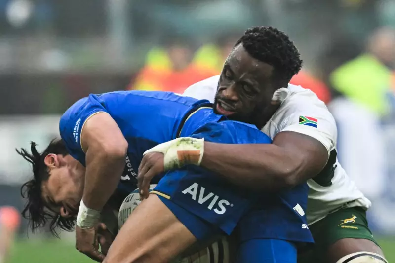 Springboks beat Italy 32-14 despite second red card in Turin