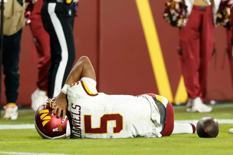 Washington Commanders Rookie Quarterback Jayden Daniels Suffers Hamstring Injury in NFL Preseason Clash