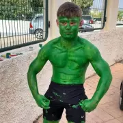 Benidorm Tourist Scrubs for Days After Hulk Paint Blunder