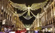 Heavenly Angels Descend Upon London Streets: West End's Dazzling Christmas Lights Illuminate Early Festive Spirit