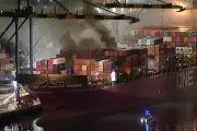 Massive Fire Erupts on Container Ship at LA Port, 100+ Firefighters Respond