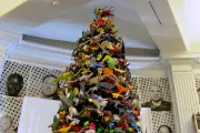NYC's Origami Holiday Tree Returns with Dinosaur-Inspired 'New Beginnings'