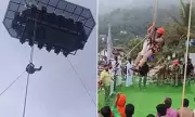 Sky Dining Horror: Four Stranded 120ft as Crane Fails in Kerala