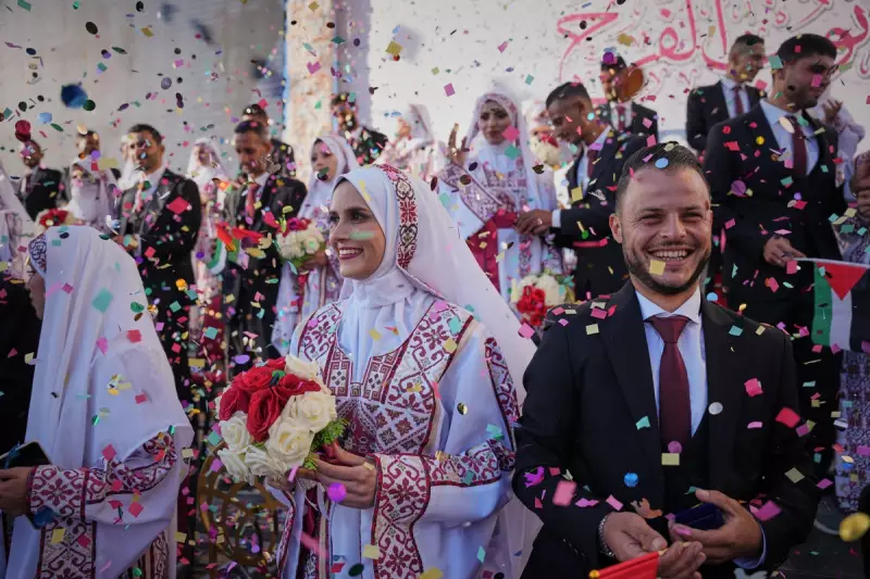 54 Couples Wed in Gaza Mass Ceremony, Defying War's Devastation