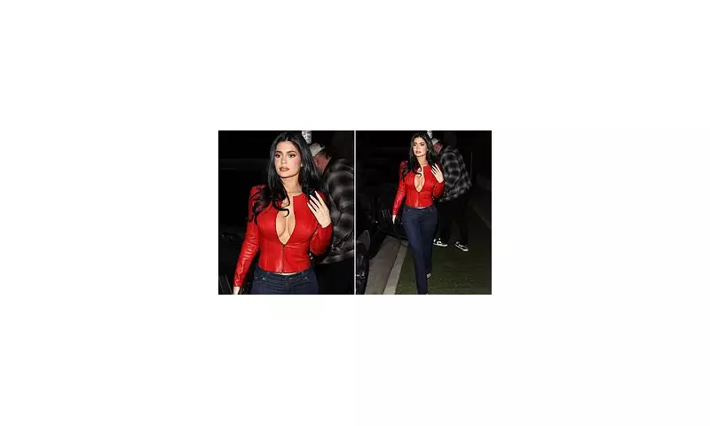 Kylie Jenner stuns in red leather at Chrome Hearts party amid split rumours