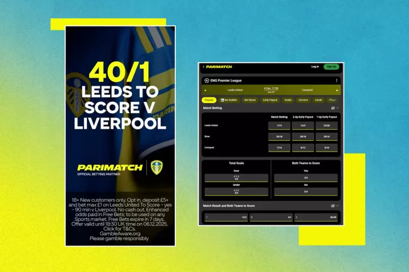 Parimatch's 40/1 Leeds to Score Betting Offer for Liverpool Clash