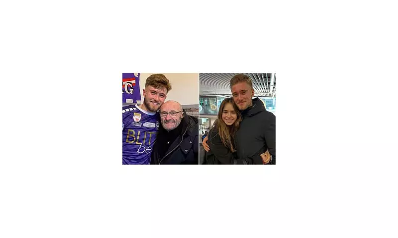 Phil Collins beams with pride visiting son Mathew at Austrian football club