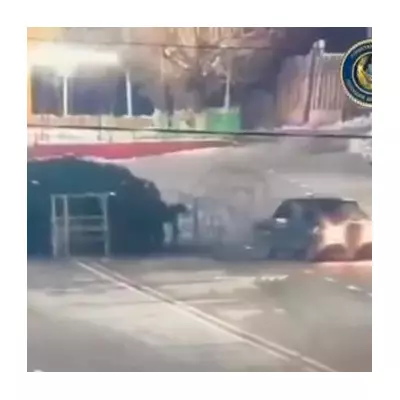 Kazakhstan driver's 3am Lada stunt destroys town's 40ft Christmas tree