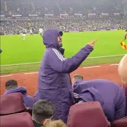 Bruno Fernandes taunts Aston Villa fans from dugout during Man Utd defeat