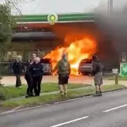 Man Arrested After Axe-Wielding Incident Sparks Major Fire at Hampshire BP Garage