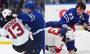 NHL Fight: Devils Captain Hischier Drops Gloves in 4-0 Loss to Maple Leafs