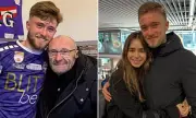 Phil Collins beams with pride visiting son Mathew at Austrian football club