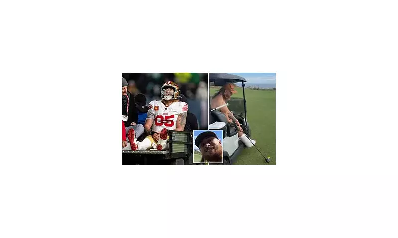 Injured 49ers Star George Kittle Hits Golf Course with Innovative 'Swingless' Club