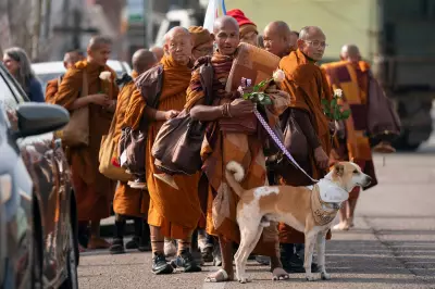 Buddhist Monks' US Peace Walk: 18 Monks and a Dog Head for Washington