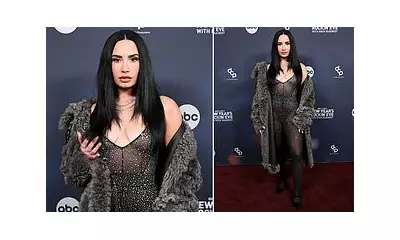 Demi Lovato Stuns in Sheer Catsuit at 2026 New Year's Rockin' Eve