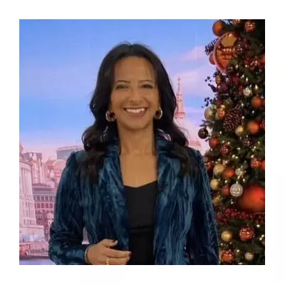 Ranvir Singh's Blue Velvet Suit: GMB Host's Festive Workwear Upgrade