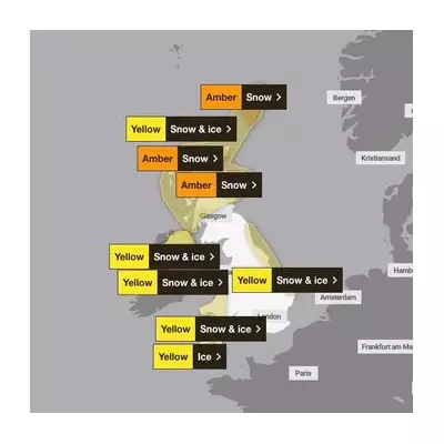 UK Snow Alert: Met Office Issues 7 Warnings as -8C Freeze Hits