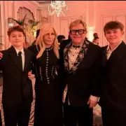 Elton John Shares Sons' Faces in Rare New Year Family Photo with Donatella Versace
