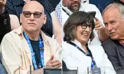 Evan Handler and Christiane Amanpour Attend Australian Open Courtside