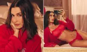 Hailey Bieber's Red Lingerie Shoot Silences Pregnancy Rumours for Victoria's Secret