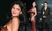 Kylie Jenner Stuns in Gold at Palm Springs Film Festival Supporting Timothée Chalamet