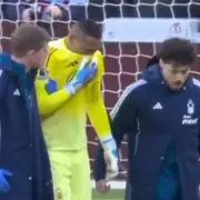 Nottingham Forest's John Victor in tears after injury and error vs Aston Villa