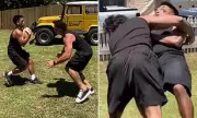 NRL Star Kotoni Staggs in Viral 'Run It Straight' Clip with Brisbane Skincare Boss