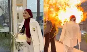 Shocking moment hydrogen balloons explode in birthday girl's face in Uzbekistan
