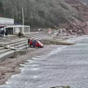 Woman Unharmed as Car Rolls Down Steps onto Oddicombe Beach