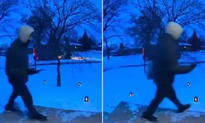 Amazon Driver's Snowy Rant Caught on Doorbell Camera in Michigan