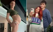 Dianne Buswell Flaunts Baby Bump in Bikini While Filming New TV Series with Joe Sugg