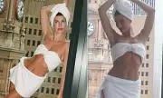 Hailey Bieber Flaunts Toned Figure in Towel Outfit After Billion-Dollar Deal