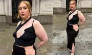 Honey Kinny Ross Stuns in Daring Cut-Out Dress at London Fashion Week