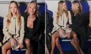 Kate Moss and Daughter Lila Grace Burberry Front Row at London Fashion Week