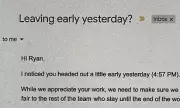 Manager's Three-Minute Early Finish Email Sparks Corporate Culture Debate