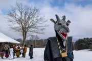 Masked Revelers Celebrate Shrovetide in Lithuanian Village