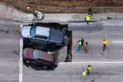 Massive Sinkhole Swallows Multiple Vehicles in Omaha, Nebraska